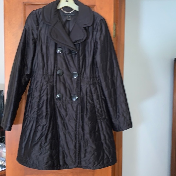 Marc by Marc Jacobs lightly quilted faux down snap front coat black M - Picture 1 of 3
